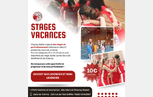 NOUVEAUTE: les stages Chauray Basket durant les vacances scolaires !!